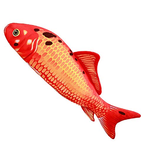 Cute Simulation Koi Fish Pillow Plush Toy Fish Pet Props Doll Cushion Pillow Family Decoration Birthday Gift (Red carp, 60cm/23.62'')