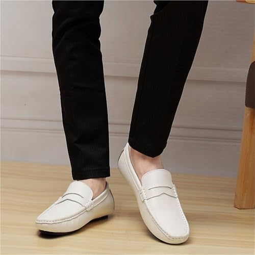 Loafers Shoes for Men Genuine Leather Round Toe Stitching Details Comfortable Anti-Slip Lightweight Casual Party Slip-ons3