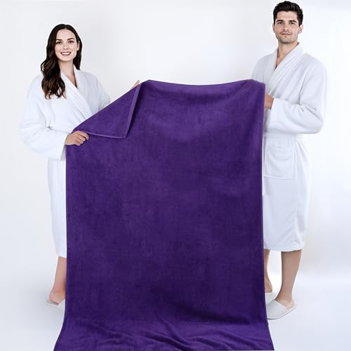 Cotton Paradise Übergroßes Badetuch, 100% Baumwolle, 40 x 80 cm, türkisches extra großes Badetuch für Badezimmer, lila Badetuch – Ansicht 5