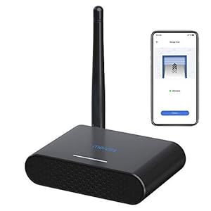 meross Smart Garage Door Opener Remote with External Antenna, Compatible with Amazon Alexa, SmartThings, Control Up to 3 Single Doors(with 2 Door Sensors)