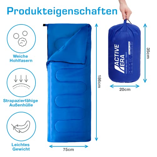 Active Era Deckenschlafsack - Sleeping Bag, -3°C bis 15°C Sommer, Frühling, Herbst - Leichter Schlafsack Outdoor und Indoor – Bild 6