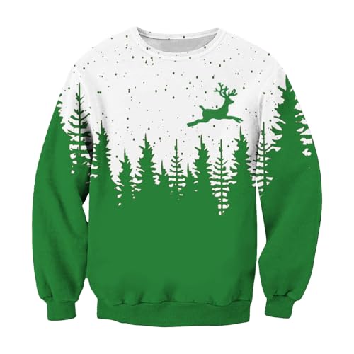 DENGJIAMY Herren-Sweatshirt mit Rentier-Motiv, lässig,...