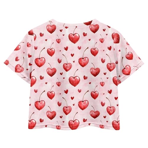 Image of Kids Crop Top Short Sleeve T-Shirts for Girls Size 5-14