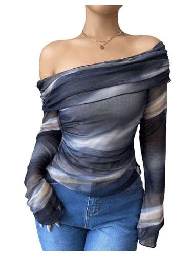 Floerns Camiseta feminina de manga comprida com estampa de leopar...