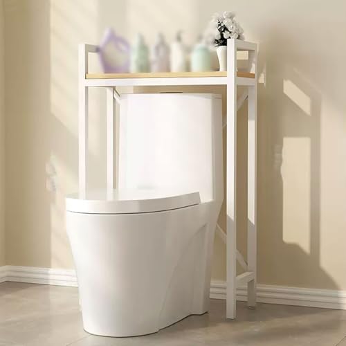 Unità portaoggetti autoportante sopra il WC, mensola salvaspazio da bagno multifunzione con divisorio ispessito, 1 ripiano bianco per massimizzare lo stoccaggio e l'efficienza del bagno.