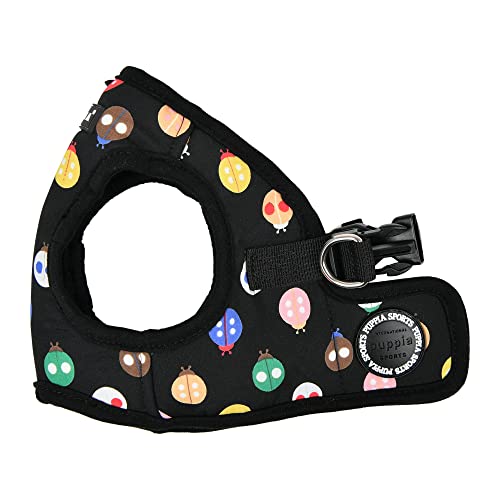 Puppia Lady Beetle Step-in Vest Dog Harness No Choke No Pull Walking Training for Small and Medium Dog - Black - M