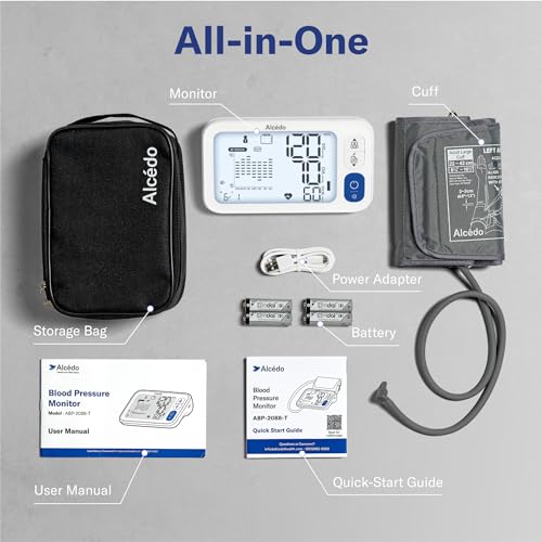 Alcedo Bluetooth Blood Pressure Monitor, Smart Upper Arm BP Machine | App Sync, CSV Export, 5.7" Backlit Screen, Talking, 7-Day Trend, 250 Memory Each, Large Cuff - image 9