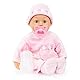 Bayer Design 93824CK Babypuppe interaktiv, sprechend, Schlafaugen, weicher Körper, 24 Babylaute, 38 cm, Rosa