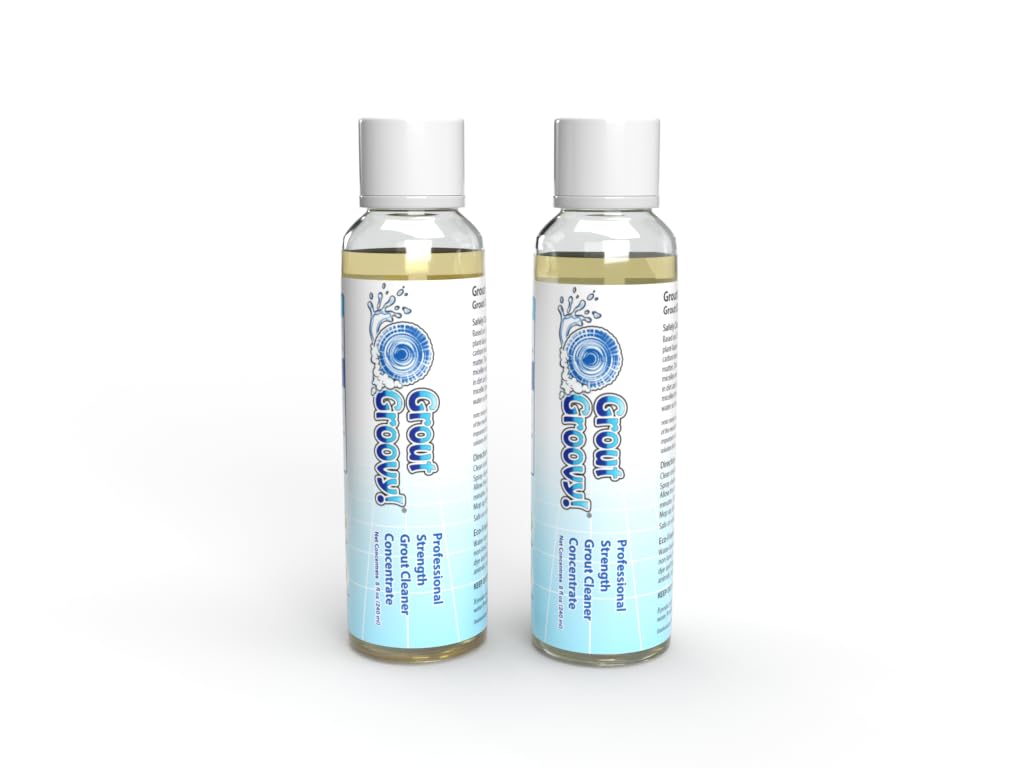 Grout Groovy!Heavy Duty Grout Cleaning Concentrate | Makes up to 2 Gallons | Powerful & Versatile Cleaning Solution | Bathroom, Tile, & Kitchen Floor Grout | 8 oz (Pack of 2)