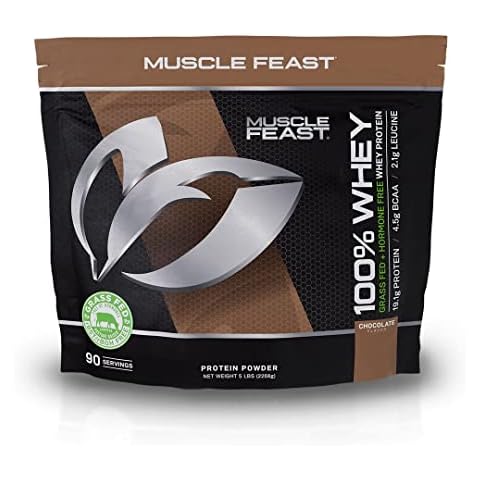 Muscle Feast 100% Grass-Fed Whey Protein, Pastured Raised Hormone Free All Natural, Chocolate, 5lb Cover
