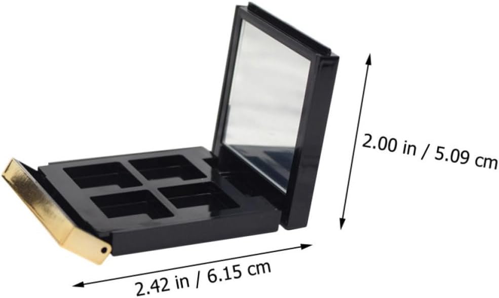 2pcs Black Plastic Cosmetic Box for Eyeshadow Storage and Organization image 2