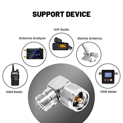 Anina Adaptador Antena UHF Macho PL259 a Hembra SO239 Ángulo miniatura 2
