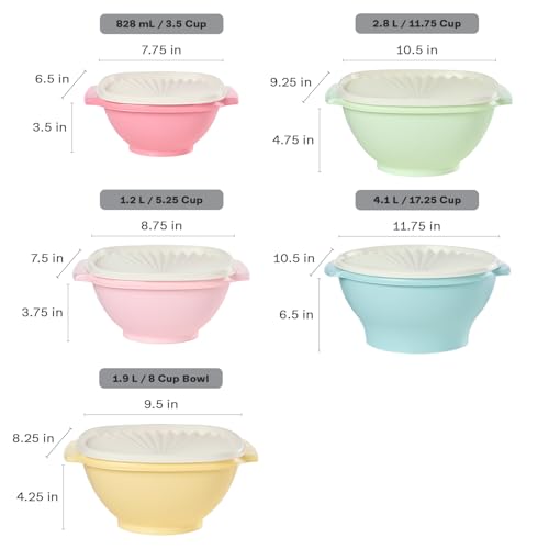 Image of Tupperware Heritage Collection 36 Piece Food Storage Container Set in Vintage Colors- Dishwasher Safe & BPA Free - (18 containers + 18 lids)