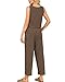 PJFPJF 2 Piece Sets For Women 2025 Summer Matching Wide Leg Crop Pants Outfits Travel Vacation Beach Lounge Sets (Khaki, L)