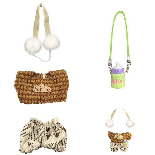 AOMAIGAD Roupa de boneca de 17 cm, roupa, roupa de peluche de 17 cm, disfarces para bonecas, meninos e meninas para os melhores presentes (A-não incluído com brinquedos de pelúcia)