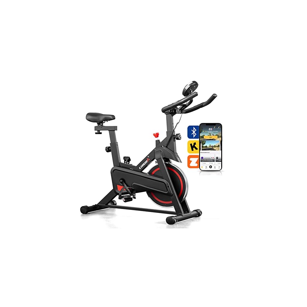 LIJIUJIA-Exercise-Bike-Stationary-Indoor-Cycling-Bike-for-Home-Smart-Bluetooth-Spin-bike-LCD-Monitor-Ipad-Holder-for-Cardio-Workout-Cycle-Bike-Fitness-Machine-with-Knee-Pads