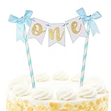 One Cake Topper, Handmade Blue One Sign for First Birthday for Baby Shower Favours, Gender Reveal, Baby Photo Booth Props
