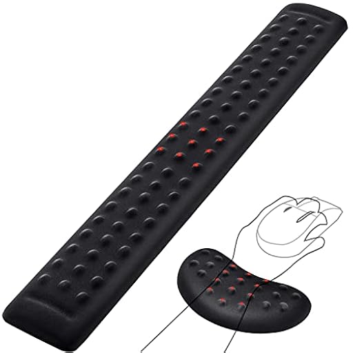Gimars Reposamuñecas Ergonomicas Teclado y Mouse, Reposa Muñecas Teclado de Espuma Viscoelástica Suave con Convexo Punto de Masaje, Soporte Ordenador con Base Antideslizante PU, Gaming Gamer | Ya disponible en tu tienda friki favorita! En mundofriki.es!