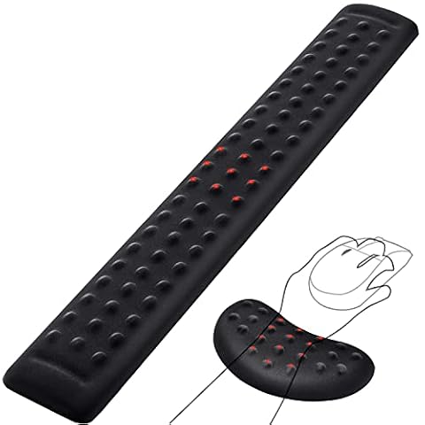 Ergonomiczna podkładka na nadgarstki Gimars z punktami masującymi, wykonana z pianki pamięciowej. Oferuje miękkie wsparcie, ulgi w bólu i uwalnianie napięcia. Idealna do pracy i gier