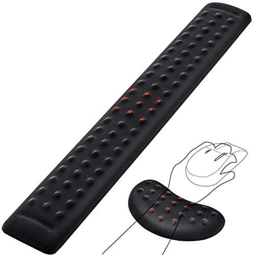 Ergonomiczna podkładka na nadgarstki Gimars z punktami masującymi, wykonana z pianki pamięciowej. Oferuje miękkie wsparcie, ulgi w bólu i uwalnianie napięcia. Idealna do pracy i gier