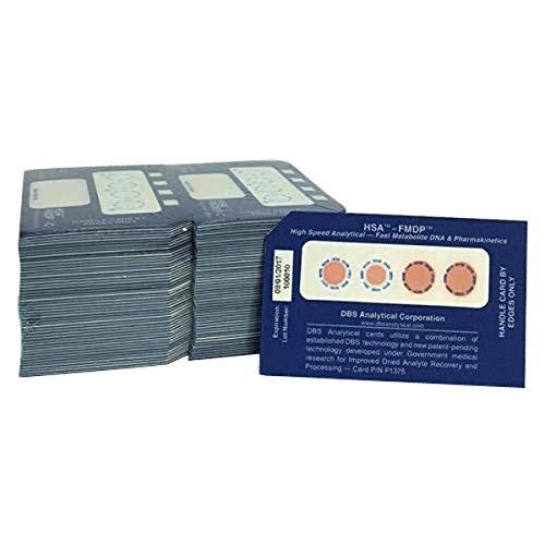 Image of P1375-CB04100 Dried Blood Spot Or Specimen, Red Spotting Cards, 1 inch Height, 1 inch Wide, 1 inch Length, Borosilicate Glass (Pack of 50)