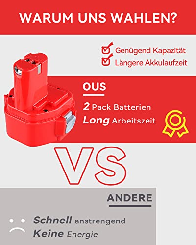 2 stück 4800mAh 12V NI-MH Ersatzakku für Makita Akku 12V 1222 PA12 1220 1222 1234 1233 1235 1235B 1235F Ersatzakku für Makita 12v Akku
