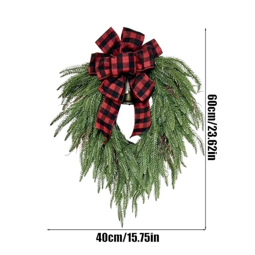 Couronne de Noël extérieur en simili-aiguilles de pin pour sublimer le porche et l'entrée en hiver - 6