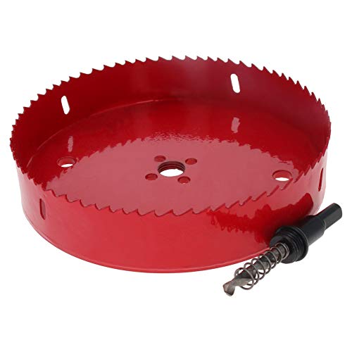Utoolmart 175mm Dia Hole Saw Bi-metal Drilling Cutter M42 High Speed Steel Triangular Handle With Cutting Tooth Opener Drill Bit for Metal Steel Aluminium Pipe Wood Red 1pcs