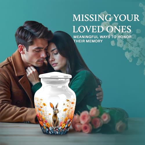 Image of Rabbit Urn Cremation Urn Human Ash 3 Inch 4 Qty | Decorative Urns for Male & Female Ashes Keepsakes Urns for Ashes