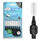 Cepillo interdental TePe, Original, negro, 1,5 mm/ISO 8, 8 ud., eliminación de placa, limpieza interdental eficaz, hilo dental, para espacios anchos