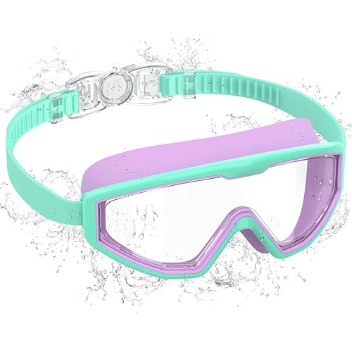 Seaflar Gafas de Natación Niño de 3-14 Años Antivaho UV, Visión 180°