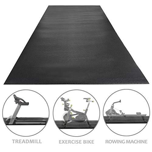 Tapete para equipo de ejercicio Nouva de 8x3 pies, antideslizante, 0.22 pulgadas de grosor, protege el piso y reduce ruidos, ideal para hogar, gimnasio, yoga y levantamiento de pesas miniatura 5