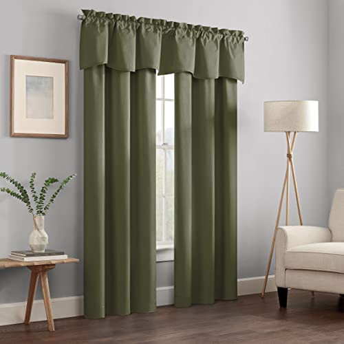 Eclipse-Kendall-Modern-Scalloped-Valance-Rod-Pocket-Window-Curtain-for-Kitchen-or-Bathroom-42-in-x-18-in-Artichoke Eclipse Kendall Modern Scalloped Valance Rod Pocket Window Curtain for Kitchen or Bathroom 42 in x 18 in Artichoke
