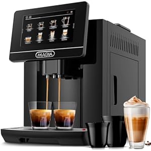Zulay Magia Super Automatic Coffee Espresso Machine – Durable Automatic Espresso Machine With Grinder – Espresso Coffee Maker With Easy To Use 7” Touch Screen, 20 Coffee Recipes, 10 User Profiles