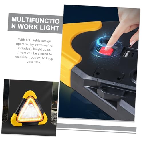 AKOOSY 三角停止板 警告灯 モード 点滅 高輝 色ライト 車用ポータブル警示牌 大型製 事故防止 駐車用