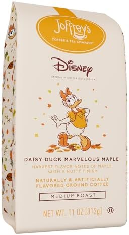 Joffrey's Coffee - Disney Daisy Duck Marvelous Maple Flavored Arabica Ground Coffee, Disney Specialty Collection, Artisan Medium Roast, Rich & Smooth Taste (11oz)