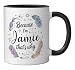 Woman Because I'm Jamie That's Why Name Ceramic Mug, Black/White