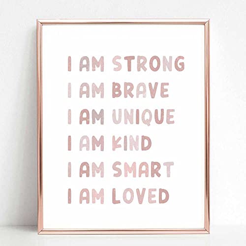 Image of Girl Boho Nursery Decor, Girls Room Pink Decor, Inspirational Quotes, Positive Affirmations, Nursery Gift, Baby Room Wall Decor, Playroom Wall Decor, No Framed (8X10 INCH)