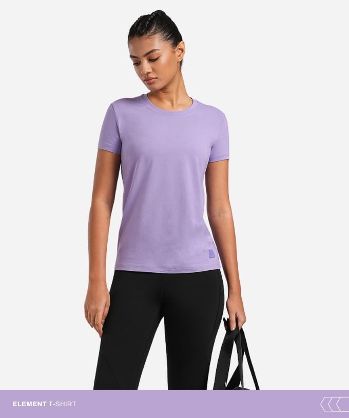 Image of TEGO Element Bamboo T-Shirt for Women | 66% Bamboo 28% Cotton 6% Elastane | Ultra Soft, Naturally Odour Resistant, Slim Fit Tee for Casual Wear, Yoga & Lifting