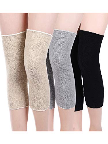 3 Pairs Knee Warmers for Women Men Warm Knee Pads Fabric Leg Warmers Arthritic Knee Braces Sleeve Supports Knee Compression Sleeves for Knee Pain