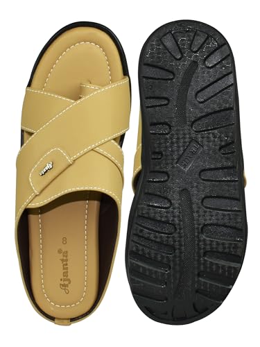 Image of AJANTA Men's Sandals for Men | Casual Walking Office Outdoor Sandals | Lightweight Comfortable Slip-On Footwear for Men | Anti-Skid Travel Daily Wear Open Toe Summer Sandals for Men
