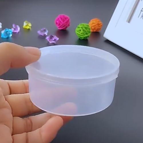 Image of Clear Round Plastic Containers 2.7 oz D /2.84 x H /1.26 Inch Bead Storage Box, Clear Plastic Round Storage Jars for Beads, Buttons, Crafts and Small Jewelry Findings - 12 PCS