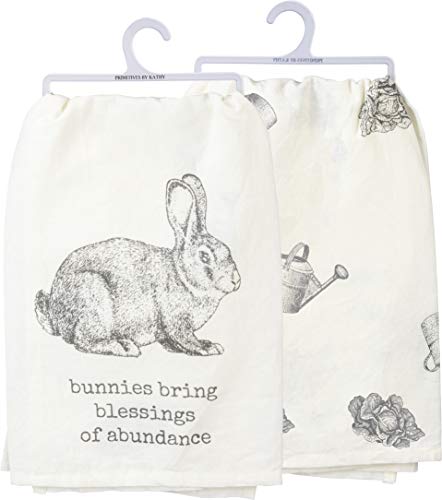 Primitivesbykathy103070rusticdishtowel28x28inchesbunniesbringblessingsofabundance  Urban Country Home Decor Primitives by kathy 103070 rustic dish towel 28 x 28 inches bunnies bring blessings of abundance  urban country home decor