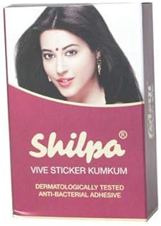 Shilpa Vive Deep Red (Maroon) Size 6 - Pack of 15 Strips (Each Strip 54 Bindi Tattoo) Total 810 Bindi