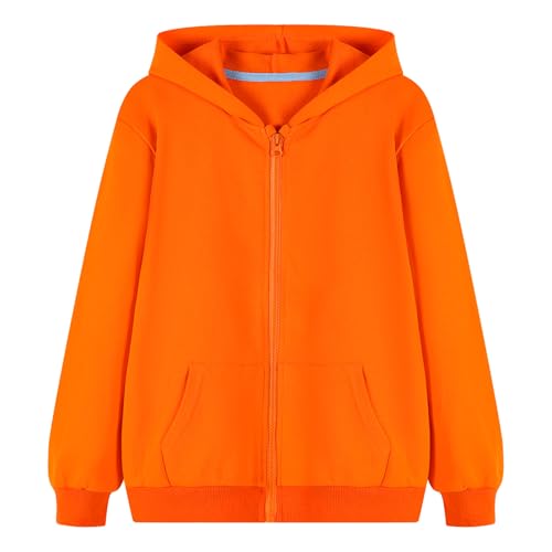 Image of HILEELANG Boy Hoodie Sweatshirt Zip-Up Cotton Casual Pocket Jacket Spring Fall Clothes