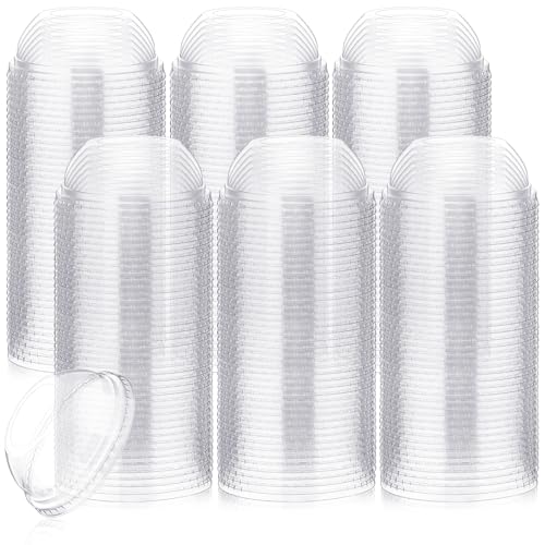 LemonRoad 300 Packs Clear 98 mm Dome Lids Wide Hole Plastic Cold Cup Lids Disposable Clear Dome Cap for 16-24 oz Plastic Cups