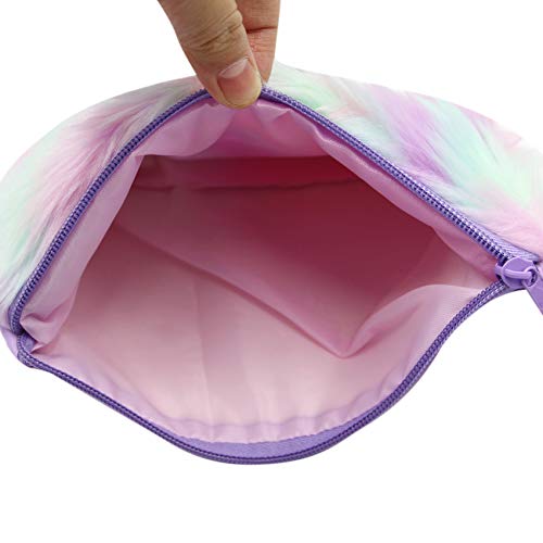 Kids Girls Fluffy Crossbody Purse Fuzzy Bag Plush Tie Dye Rainbow Shoulder Bag Handbag Wallet #TOP5
