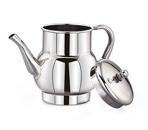 Image of Expresso Stunning Classy Hand-Polished Stainless Steel Tea /Coffee Teapot with Lid, 350 ml