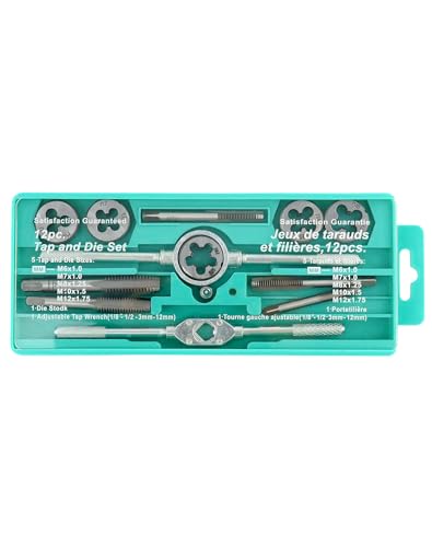 QWORK® 12-Piece Metric Tap and Die Set with Storage Case - HRC 53 Bearing Steel - M6-M12 2 QWORK® 12-Piece Metric Tap and Die Set with Storage Case - HRC 53 Bearing Steel - M6-M12 - Image 2