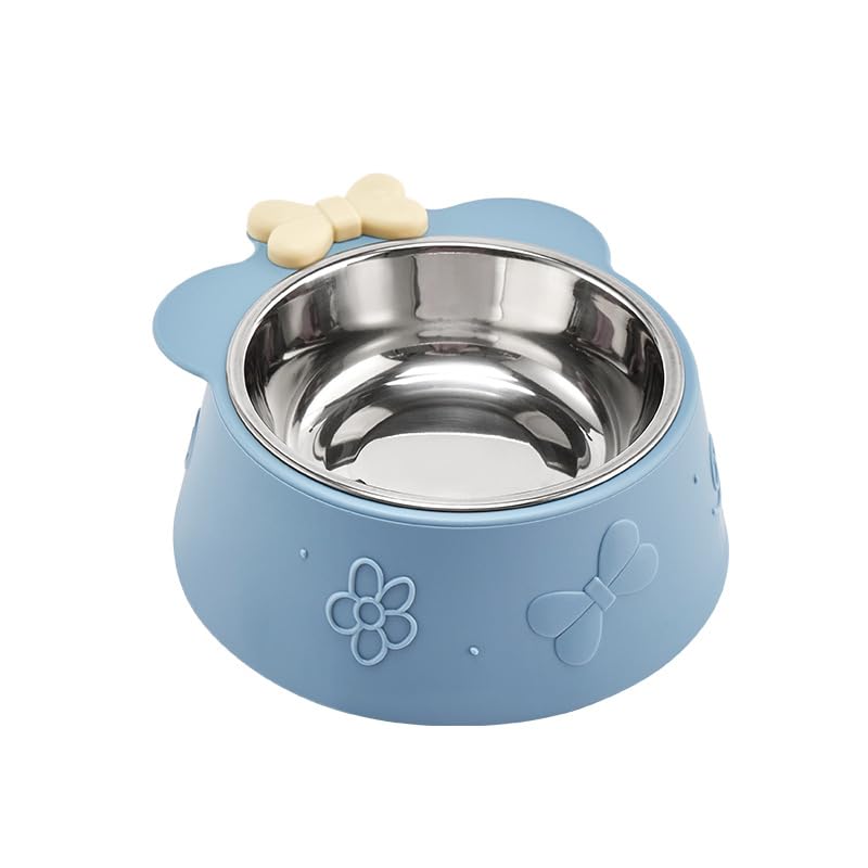 FYCAN Colorful Cat Feeding Lightweight Plastic Dog Single Feeding Bowls, Durable Non-Slip Kitten Food and Water Bowls - Durable and Easy to Clean Pet Bowls Pet Cat Dog Small Animal_1 (Blue)